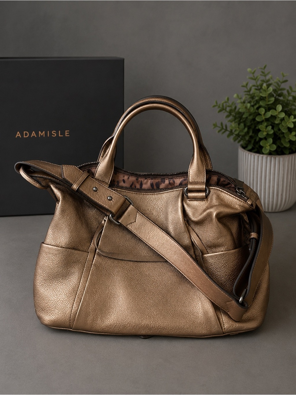 Aimee Kestenberg Bronze Leather Satchel